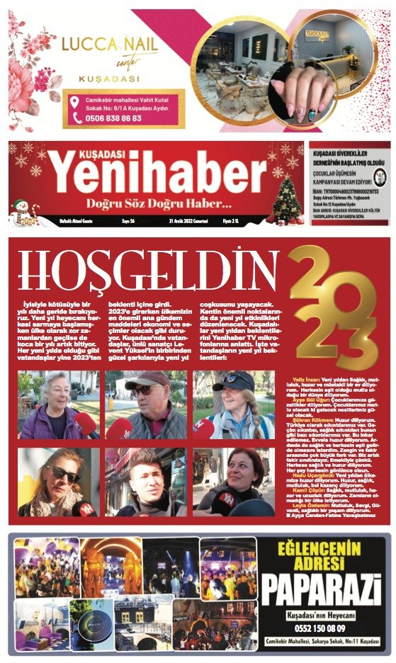 YENİHABER GAZETEMİZİN 56. SAYISI YAYINDA (YILBAŞI ÖZEL)