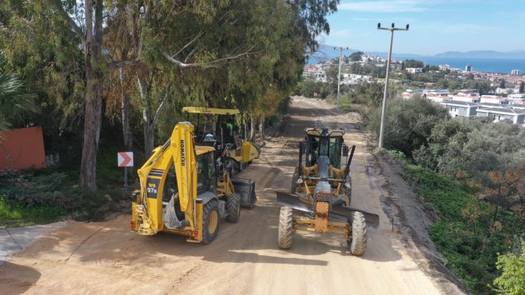 BÜYÜKŞEHİR YOL YAPIM ÇALIŞMALARINA DEVAM EDİYOR